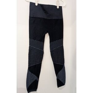 SPANX Seamless Leggings Navy High Waist Shape Size Large‎ RN 112121